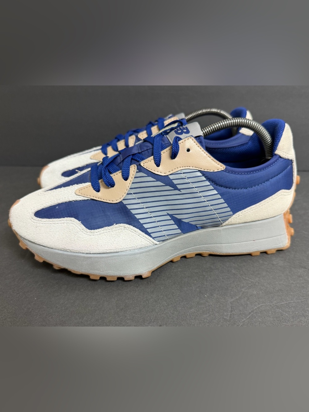 New Balance 327 Shoes Mens Sz 9.5 Blue Suede Running Sneakers MS327CA WORN ONCE
